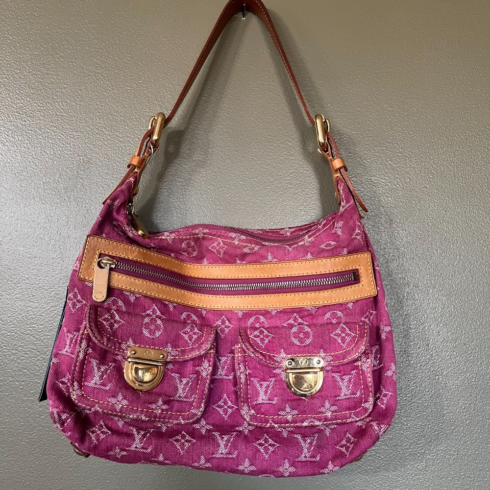 Authentic LV pink denim bag